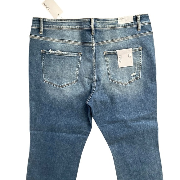 VERVET Carlene New Mid Rise Slim Straight Blue Jeans Women's Size 22 Distressed - Picture 7 of 8